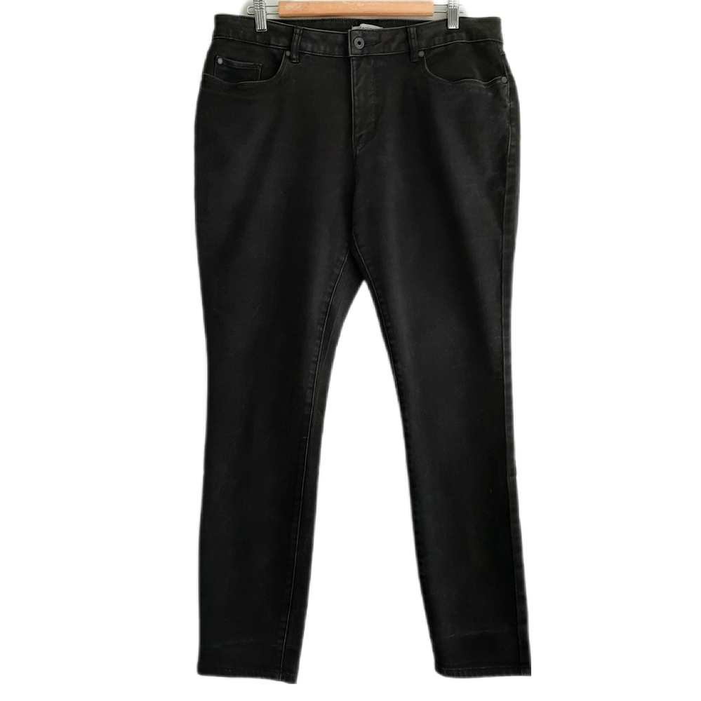 🍒 REACTION Kenneth Mid-Rise Slim Leg Stretch Black Jeans Sz 16